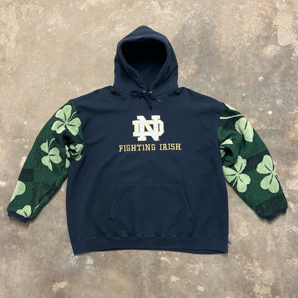 notre dame “fighting irish” reworked hoodie